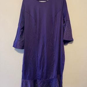 Purple, bell sleeved dress
